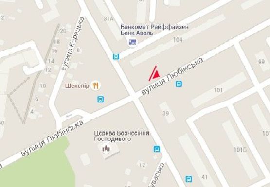 Схема рекламной плоскости по адресу Любинская  ул. - Выговского ул.