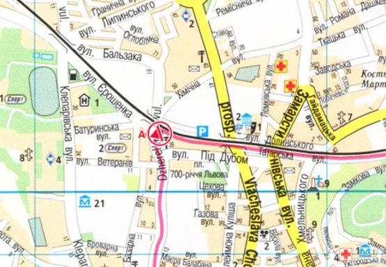 Схема рекламной плоскости по адресу Джерельная ул, возле моста