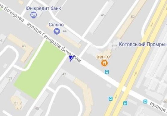 Схема рекламної площини за адресою Генерала Бочарова ул., 47