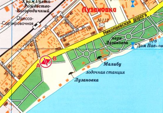 Схема рекламной плоскости по адресу Николаевская дорога, 283 напротив