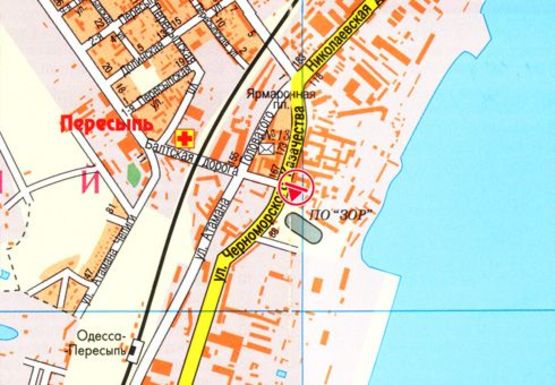 Схема рекламної площини за адресою Черноморского Казачества ул., 90