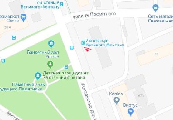 Схема рекламної площини за адресою Фонтанская дорога,65 - ул.Посмитного