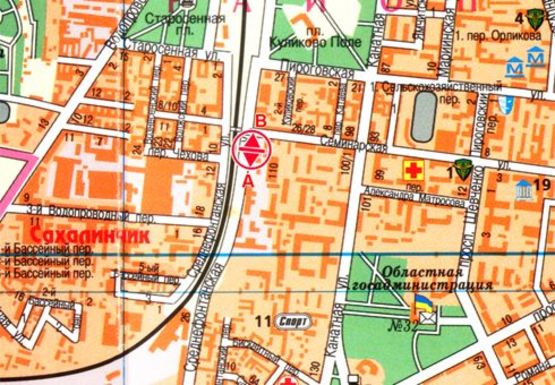 Схема рекламної площини за адресою Среднефонтанская ул. ТЦ Среднефонтанский А ( Семафорный переулок,4)