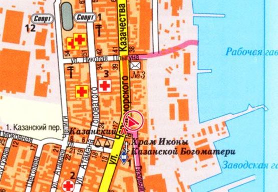 Схема рекламной плоскости по адресу Черноморского Казачества ул., 20