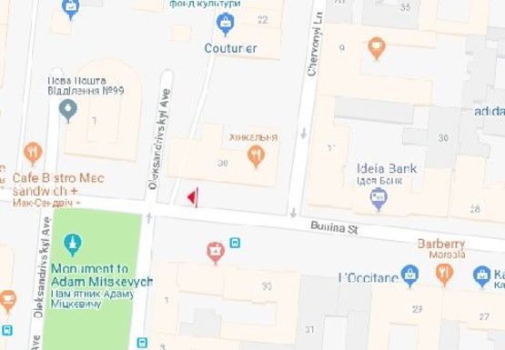 Схема рекламної площини за адресою Бунина ул. - Александровский пр. А1