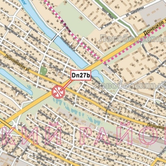 Схема рекламной плоскости по адресу Донецкое шосе - Петрозаводская ул., АЗС "Принц", в направл. ул. Передовой