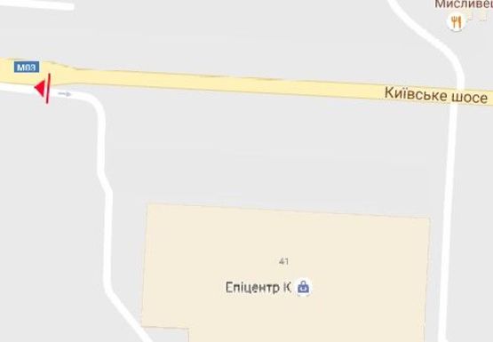 Схема рекламной плоскости по адресу Киевское шоссе