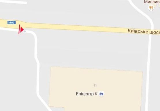 Схема рекламної площини за адресою Киевское шоссе