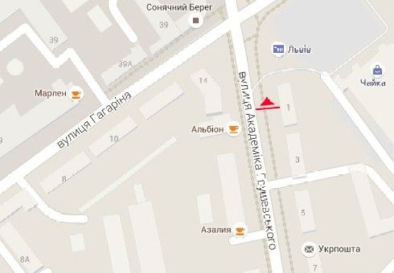 Схема рекламной плоскости по адресу Академика Грушевского ул.- Гагарина ул.