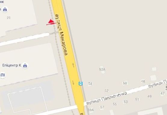 Схема рекламной плоскости по адресу Макарова ул., Эпицентр