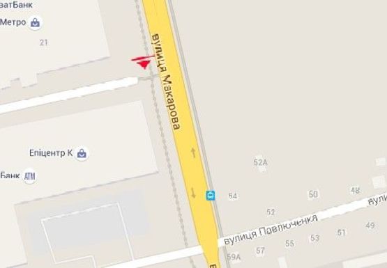 Схема рекламной плоскости по адресу Макарова ул., Эпицентр