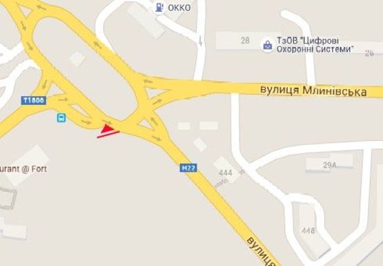 Схема рекламной плоскости по адресу Соборная ул., вьезд со стороны Луцка