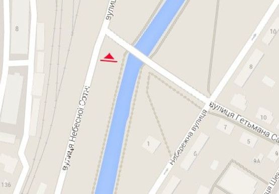 Схема рекламной плоскости по адресу Киквидзе ул. - Сагайдачного ул.