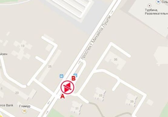 Схема рекламной плоскости по адресу Лушпы М. пр.