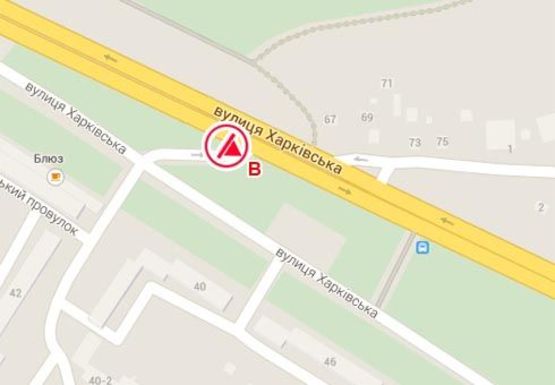 Схема рекламної площини за адресою Харьковская ул., 40