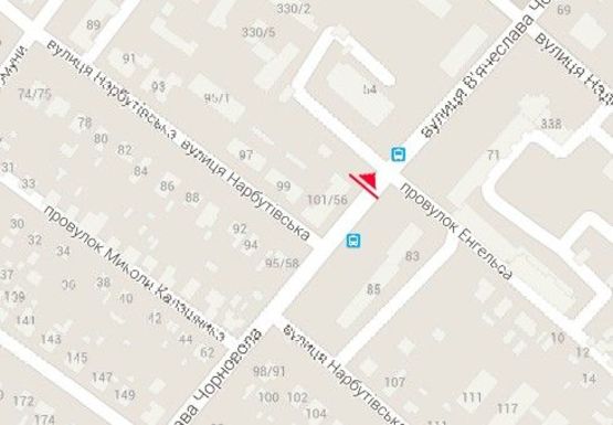 Схема рекламной плоскости по адресу Черновола ул. - Клименковский пер.