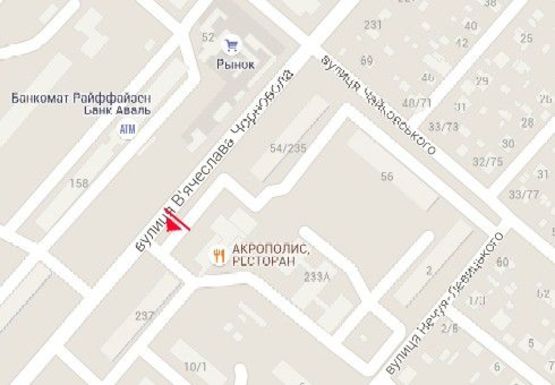 Схема рекламной плоскости по адресу Чорновола ул., 235/1