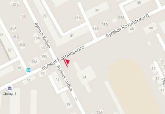 Схема рекламной плоскости по адресу Хлебная ул., 24 - М. Грушевского ул.