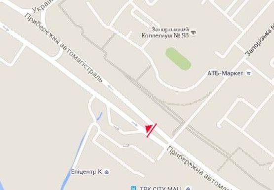 Схема рекламної площини за адресою Набережная магистраль - Запорожская ул.