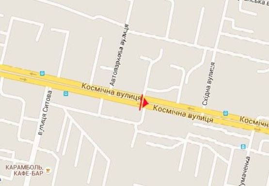 Схема рекламной плоскости по адресу Космическая ул. - Автопарковая ул.