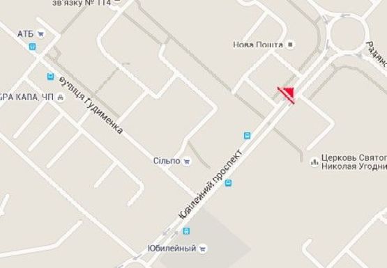 Схема рекламної площини за адресою Юбилейный пр., 14