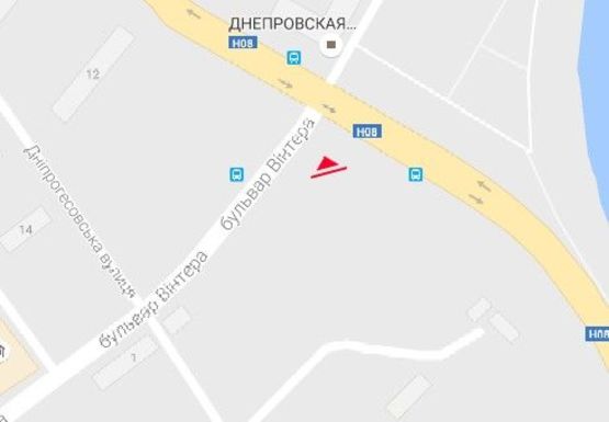 Схема рекламной плоскости по адресу Винтера бул. - Гребельная ул.