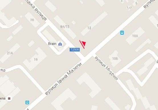 Схема рекламной плоскости по адресу Ивана Мазепы ул. - Любечская ул.