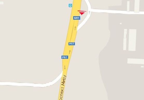 Схема рекламной плоскости по адресу Мира пр., Силикатный завод