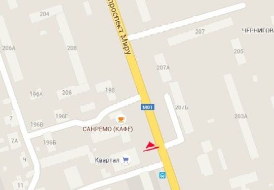 Схема рекламної площини за адресою Мира пр., 194