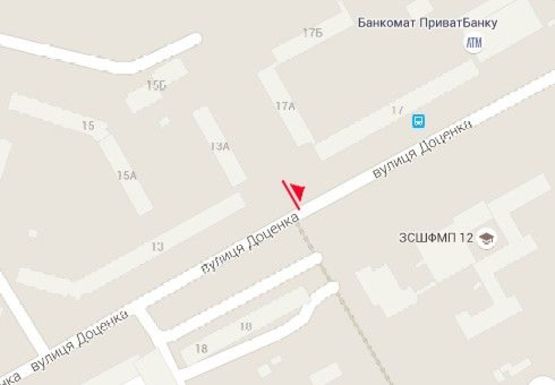 Схема рекламной плоскости по адресу Доценка ул, 13А - Доценка ул, 17А