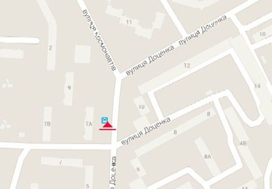 Схема рекламної площини за адресою Доценка ул., 7А