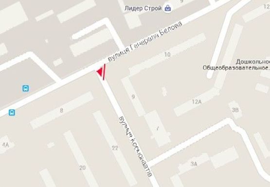 Схема рекламної площини за адресою Белова ул.,10 - Космонавтов ул., 9