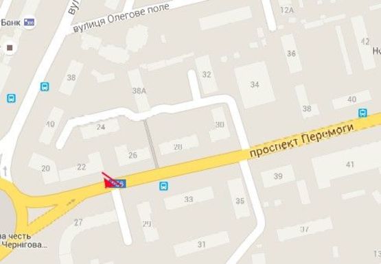 Схема рекламної площини за адресою Победы пр., 20