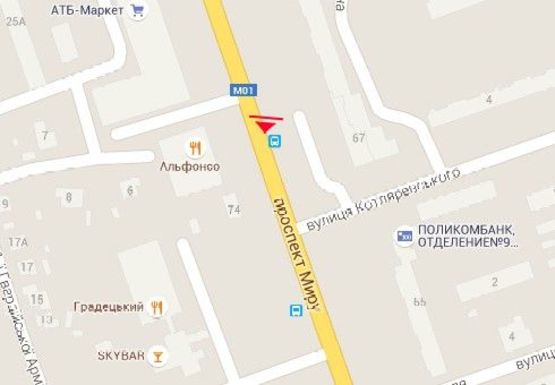 Схема рекламной плоскости по адресу Мира пр., 95