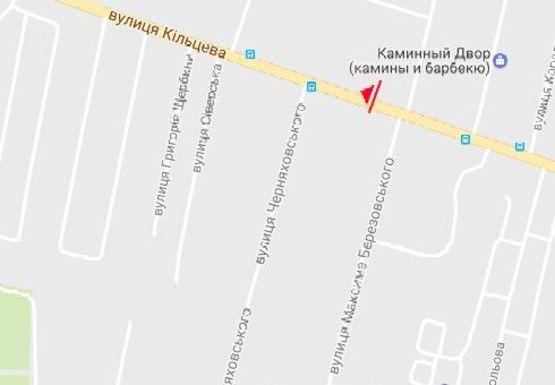 Схема рекламної площини за адресою Кольцевая ул. - Архитектурная ул.