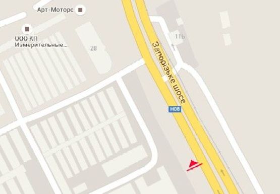 Схема рекламной плоскости по адресу Запорожское Шоссе, 30