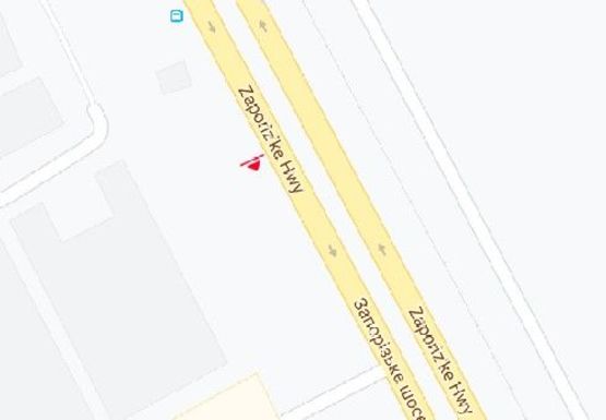 Схема рекламної площини за адресою Запорожское Шоссе, 30