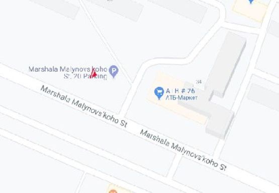 Схема рекламной плоскости по адресу Маршала Малиновского ул.