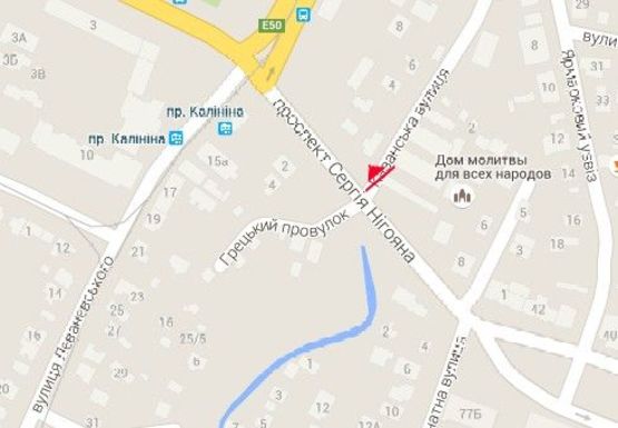 Схема рекламной плоскости по адресу Сергея Нигояна пр. - Казанская ул.