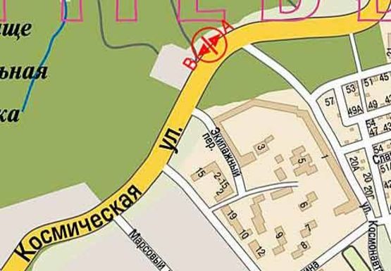 Схема рекламной плоскости по адресу Космическая ул. - Космонавта Комарова ул., Сокол-1