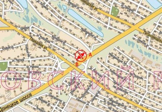 Схема рекламної площини за адресою Донецкое шоссе - Передовая ул.