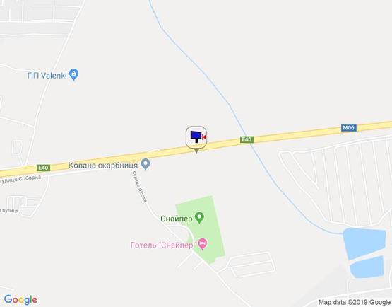 Схема рекламной плоскости по адресу с. Капітанівка, траса М-06 Київ-Чоп (Житомир), км 23+300 ліво