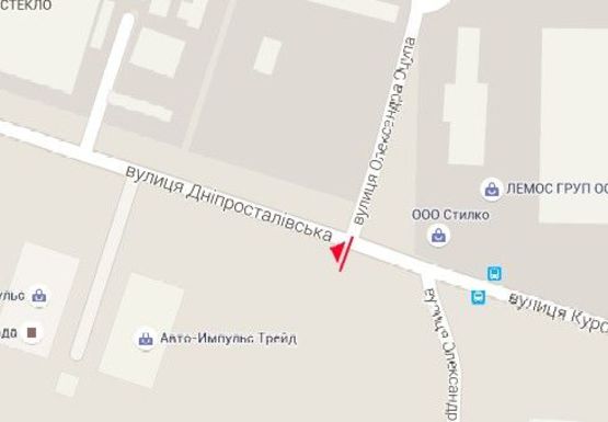 Схема рекламної площини за адресою Винокурова ул. - Крылова ул. - Авторынок