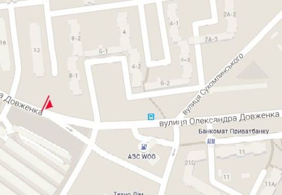 Схема рекламной плоскости по адресу Довженко ул. (Авторынок)