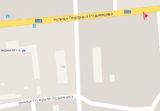 Схема рекламной плоскости по адресу Генерала Родимцева ул., напротив АЗС "РУР"