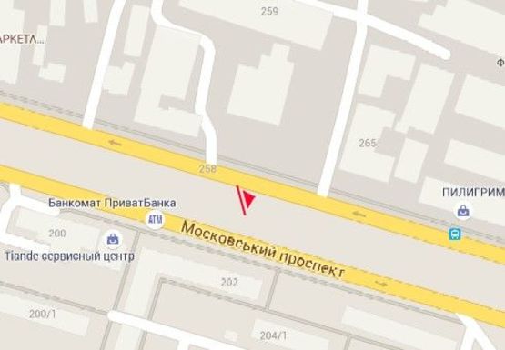 Схема рекламної площини за адресою Московский пр., напротив дома № 202