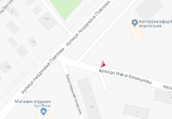 Схема рекламної площини за адресою Ивана Камышева ул. - Академика Павлова ул.