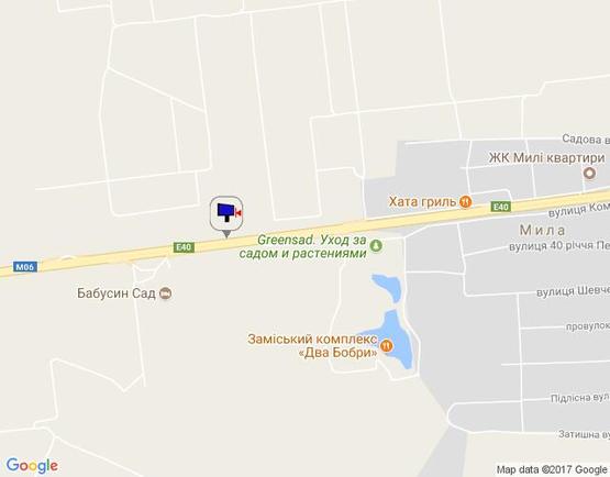 Схема рекламної площини за адресою с. Мила, траса М-06 Київ-Чоп (Житомир), км 27+100 право