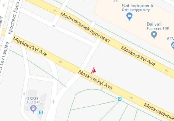 Схема рекламної площини за адресою Московский пр. - Льва Ландау пр.