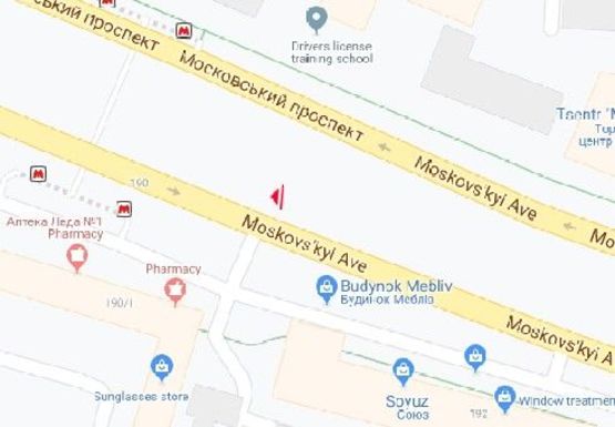 Схема рекламної площини за адресою Московский пр., 190/1